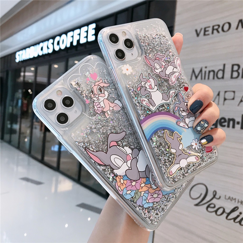 Ốp Điện Thoại TPU Mềm Họa Tiết Thỏ Kim Tuyến Nước Cho Apple iPhone 14 Pro Max 13 Pro Max 12 Pro Max 12 Pro 12