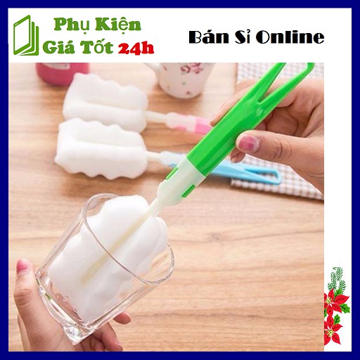 ♥️♥️Sỉ Online♥️♥️ Cây Rửa Ly Đầu Mút - Dụng cụ rửa ly chùi ly