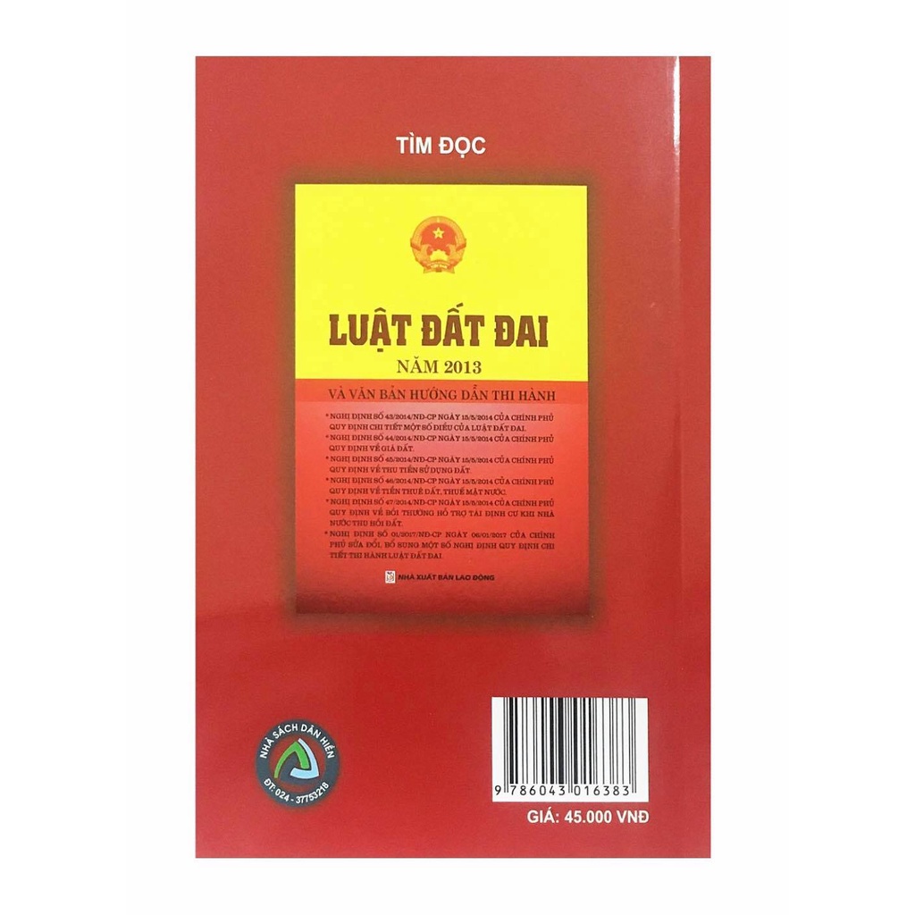 Sách - Luật Đất Đai (Sửa Đổi, Bổ Sung Năm 2018)