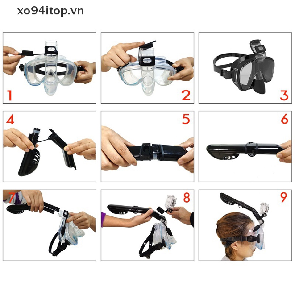 Bộ Mặt Nạ Lặn Có Thể Gấp Gọn Kèm Giá Đỡ Camera Tiện Lợi