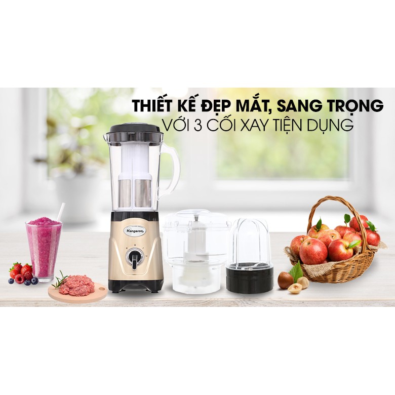 Máy xay Kangaroo KG3B6M hàng chính hãng Công suất:380 W Chức năng chính:Xay sinh tố Xay hạt Xay thịt