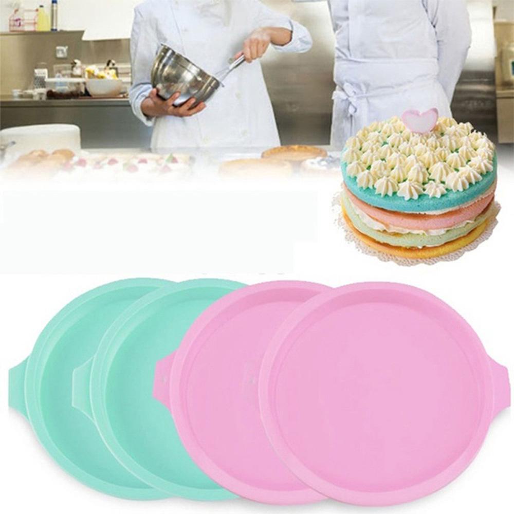 Khuôn Silicone Làm Bánh Hình Tròn Màu Cầu Vồng DIY