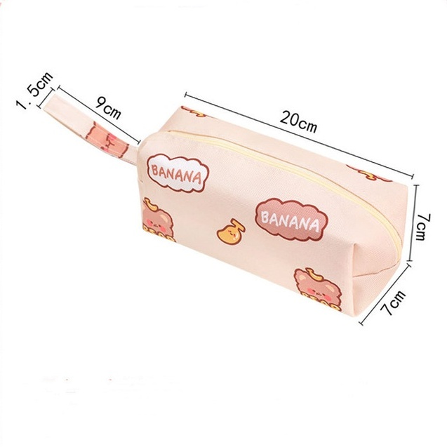 Túi Đựng Bút Chì Bằng Vải Bạt Sức Chứa Lớn In Họa Tiết Hoạt Hình Cho Học Sinh