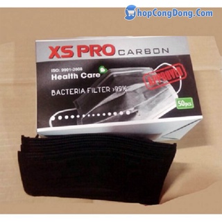 Khẩu trang y tế màu đen XS PRO hộp 50 cái Scd3221