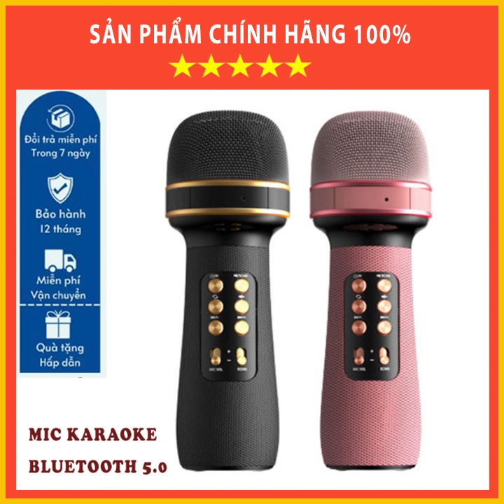 Mic Karaoke Kiêm Loa Bluetooth WS-898, Micro Karaoke Bluetooth mini cầm tay Nâng giọng cực chất, Loa hát karaoke.