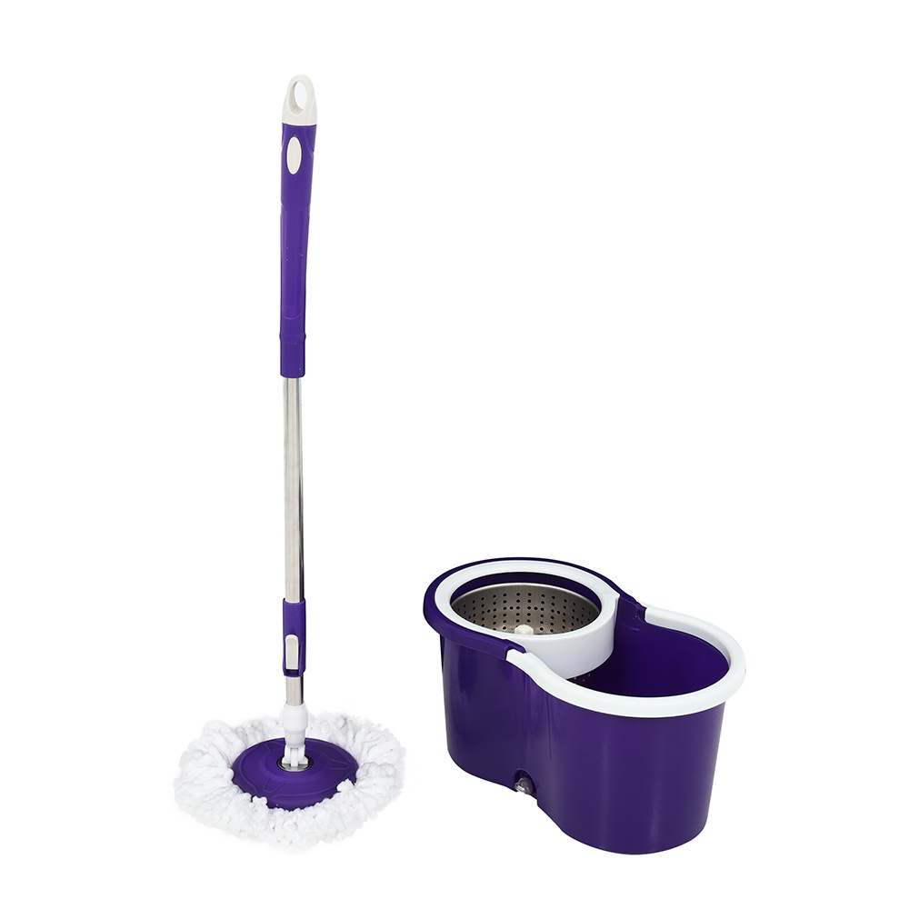 HomeBase Me Living Bộ cây lau nhà quay bằng thép không gỉ TAIKU W45xH25xD23cm màu đỏ tía