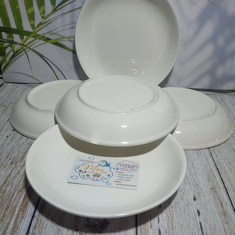 [Gốm sứ]Dĩa sứ trắng Dày lớn 8inch