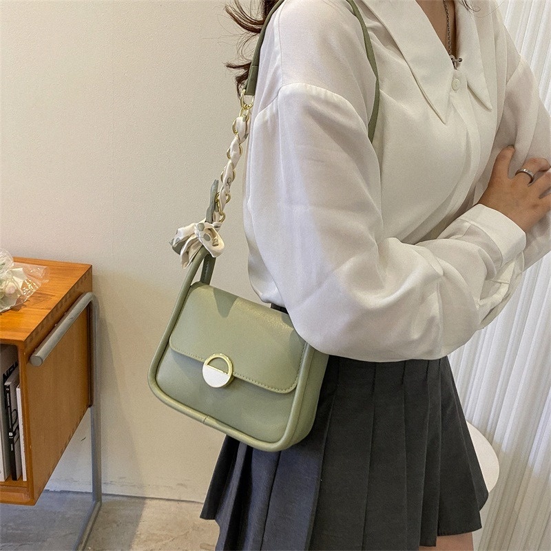 Túi Vuông Nhỏ Đeo Chéo Vai Mùa Hè 2022 Bằng Lụa Màu Trơn NB00176