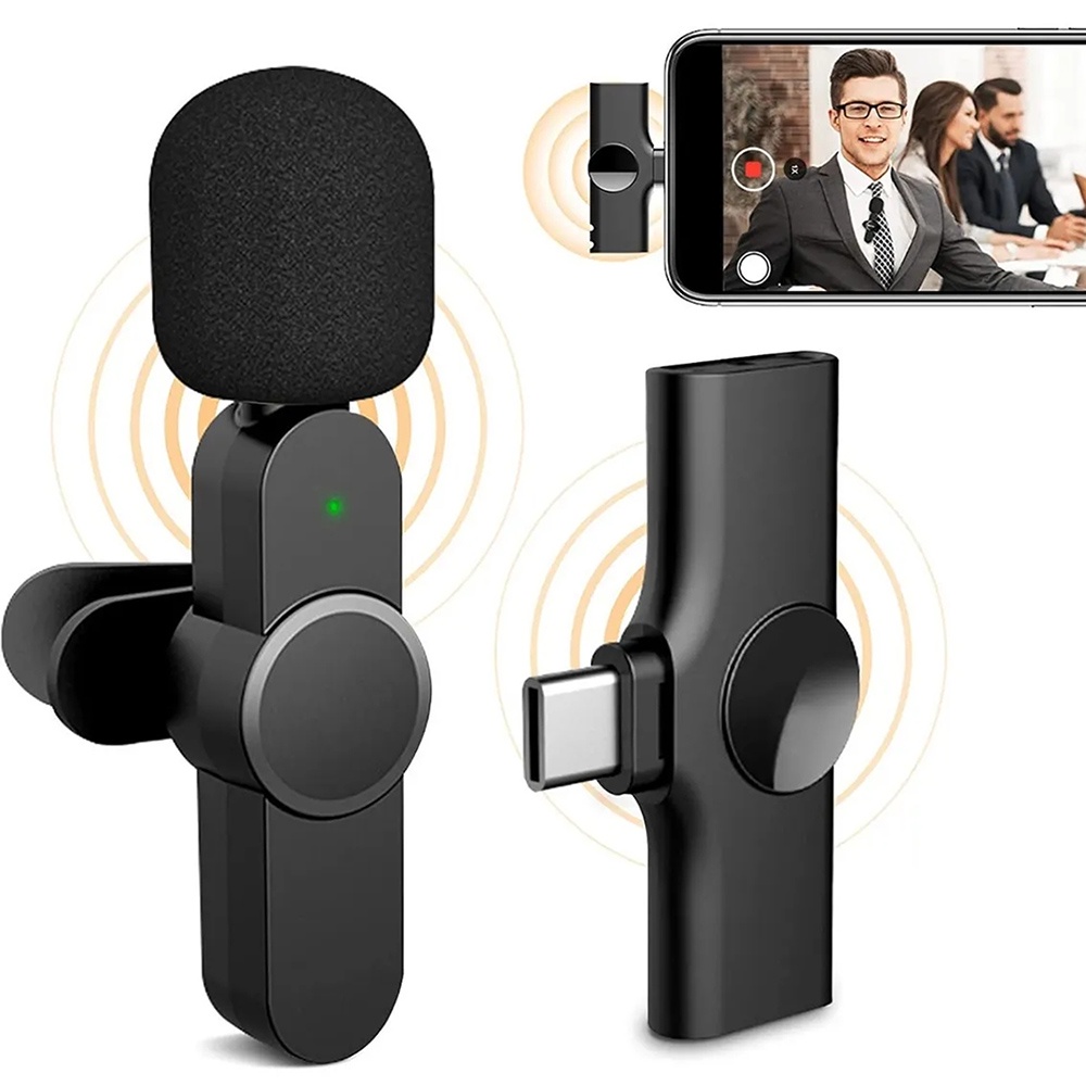 Micrô Lavalier không dây di động cho iPhone iPad Type-C Phát trực tiếp trên thiết bị di động / Youtube / Phỏng vấn