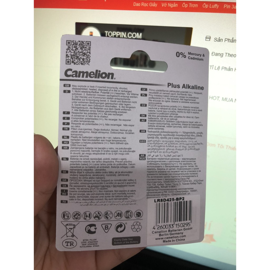 Pin 4A Pin AAAA Plus Alkaline  Camelion, Pin 4A LR8D425 LR61