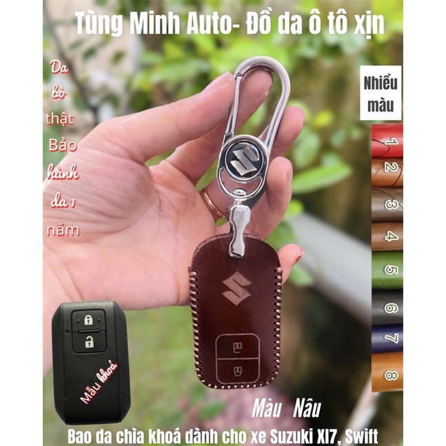 Bao Da Chìa Khoá Smartkey Ô tô  Suzuki  XL7,Swift, Ertiga, Vitara Da Bò Cao Cấp Handmade xịn xò