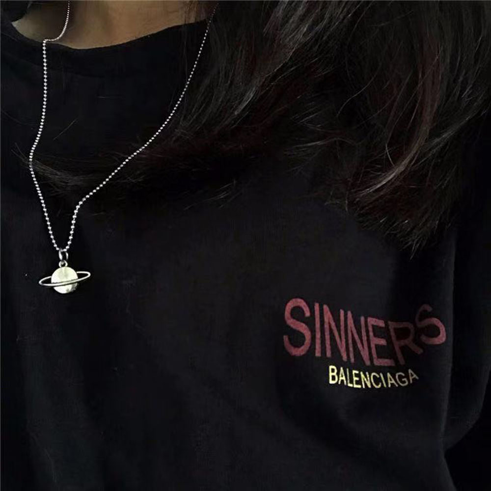 Dây Chuyền Hạt Thép Titan Hình Tinh Cầu Phong Cách Vintage