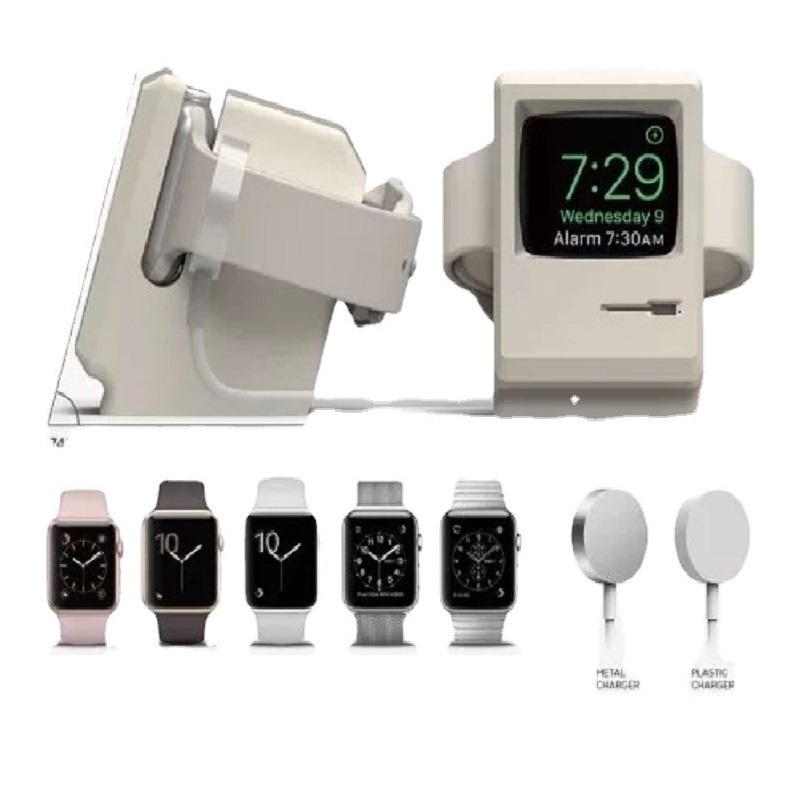 FREEL Retro Style Silicone Charging Dock For i Watch Series 7 6 5 4 3 2 SE Iwatch