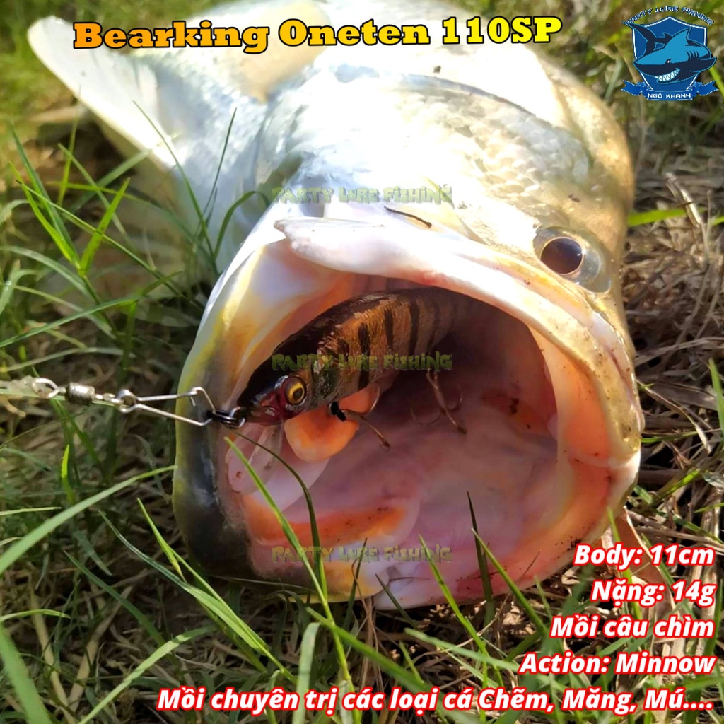 Mồi câu cá Bearking Oneten 110SP, mồi lure cá chẽm, măng, mú...