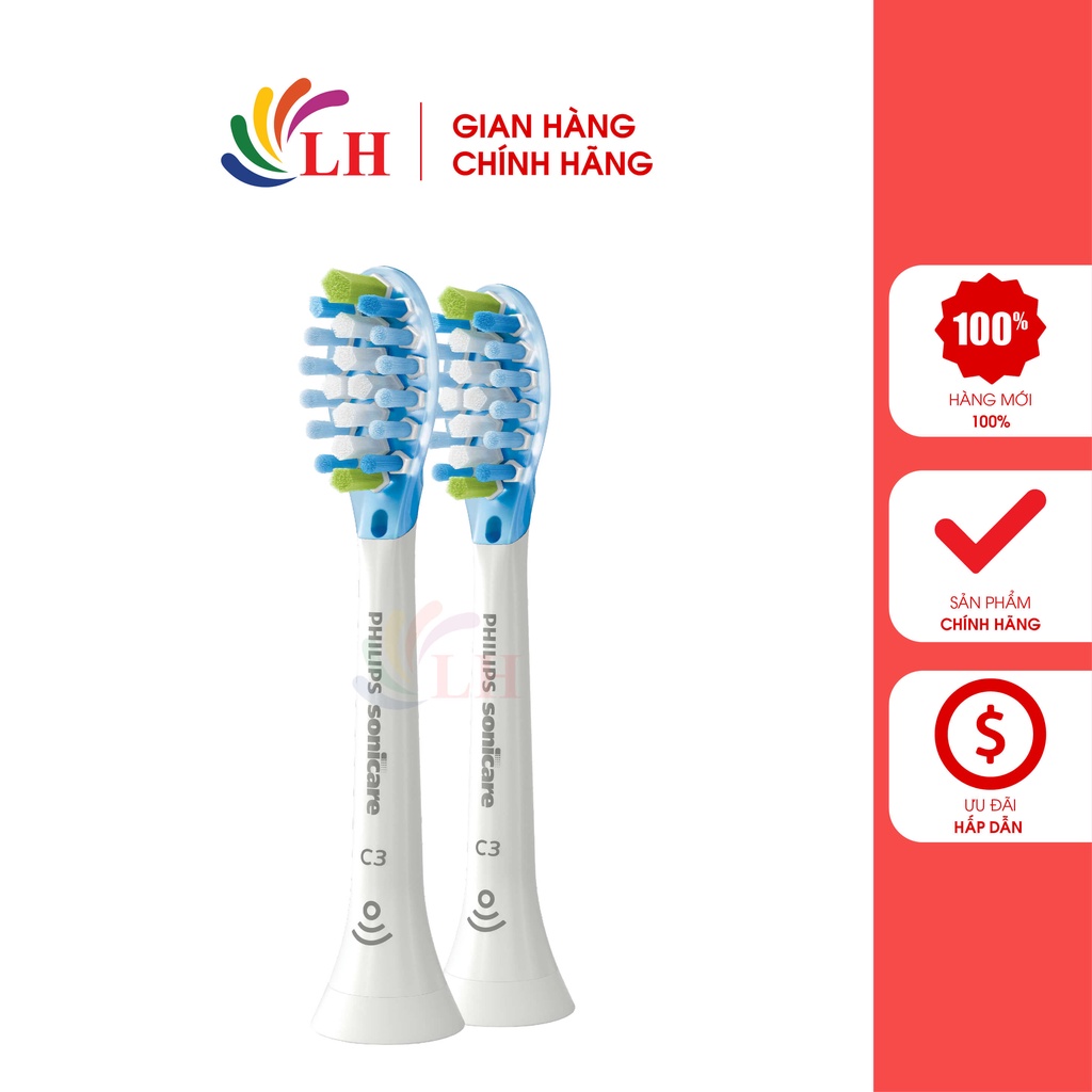 Đầu bàn chải thay thế bàn chải điện Philips Sonicare C3 Premium Plaque Defence HX904 - Hàng nhập khẩu