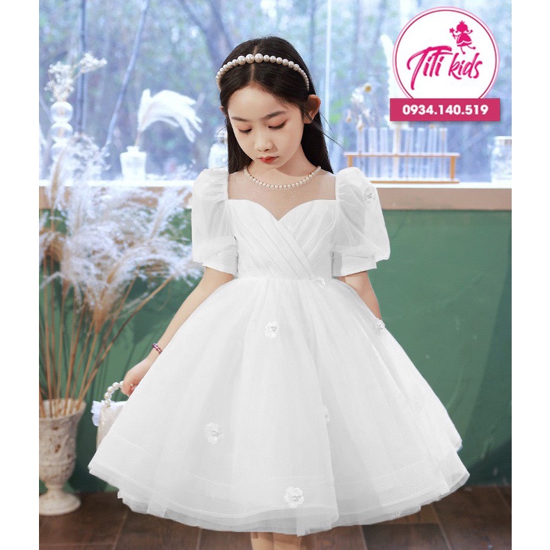 Đầm công chúa bé gái TiTiKids Đầm ngắn hoa rơi CC192