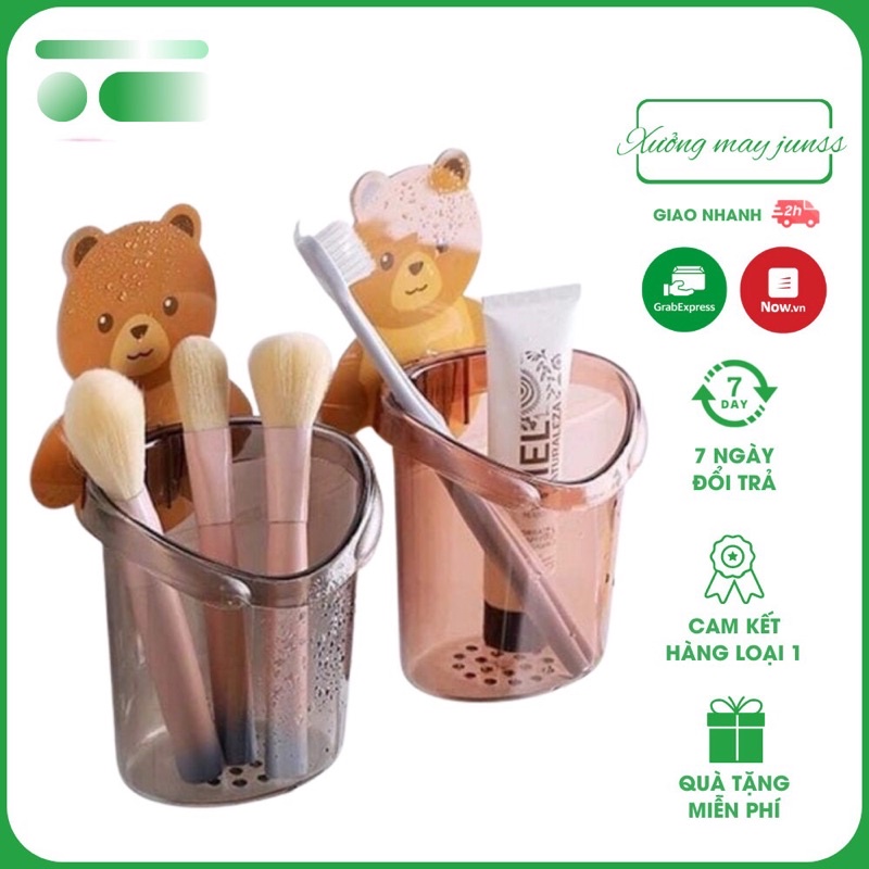 [ video, ảnh thật] Cốc gấu đựng bàn chải kem đánh răng Cốc gấu dán tường siêu chắc chắn