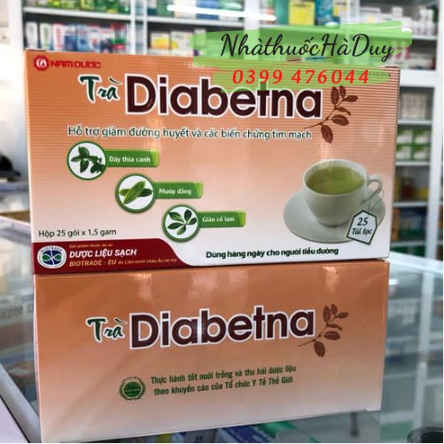 Trà Diabetna - Hỗ trợ giảm đường huyết - Hộp 25 gói