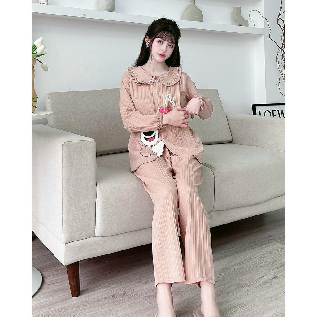 Bộ Bầu Dài Tay Sau Sinh Thu Đông Đồ bầu mặc nhà sau sinh cho con bú - Bộ Pijama chất liệu cao cấp
