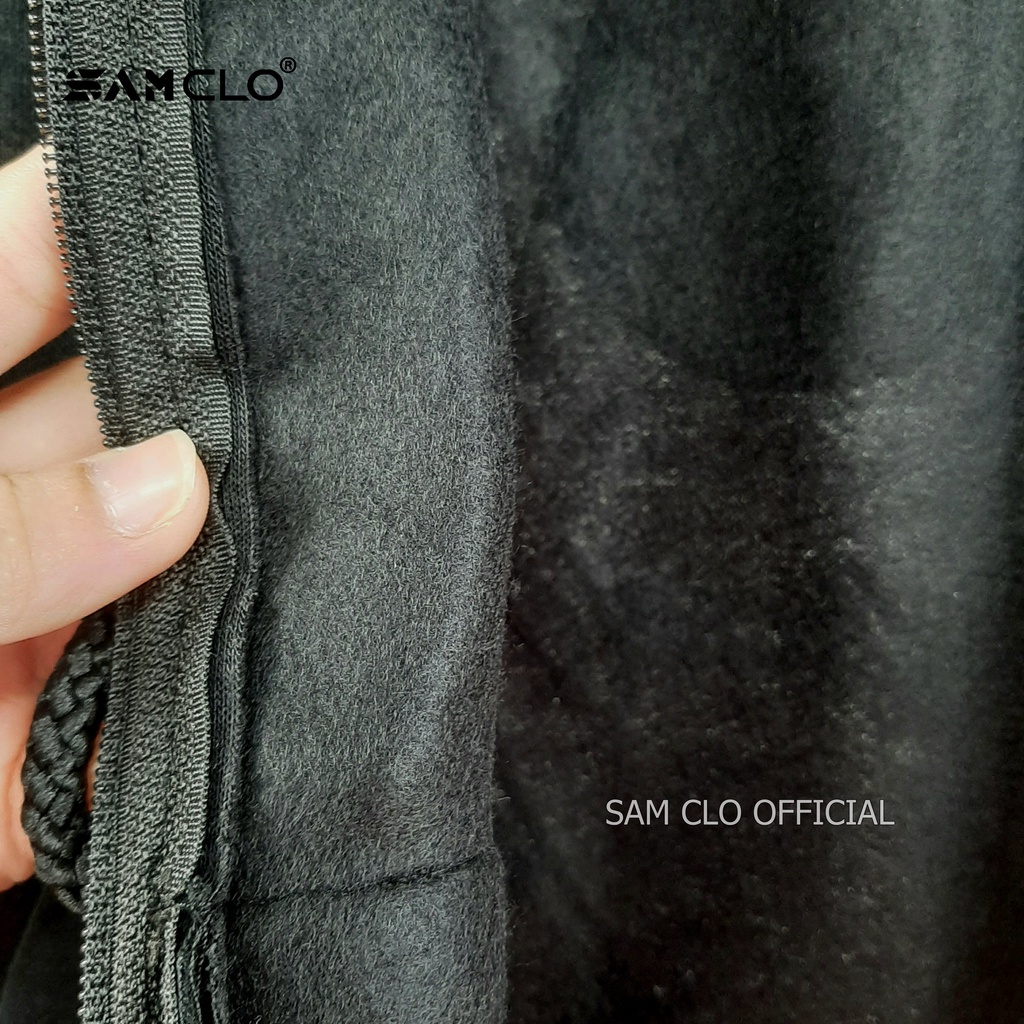 Áo khoác nỉ nam nữ SAM CLO hoodie chui có khóa kéo tay dài thu đông freesize dáng unisex in hình SỌ DỪA official