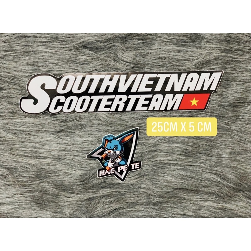 Tem logo sticker SOUTH VIETNAM SCOOTER TEAM chất liệu decal xe chính hãng chống thấm nước dán xe không bay màu