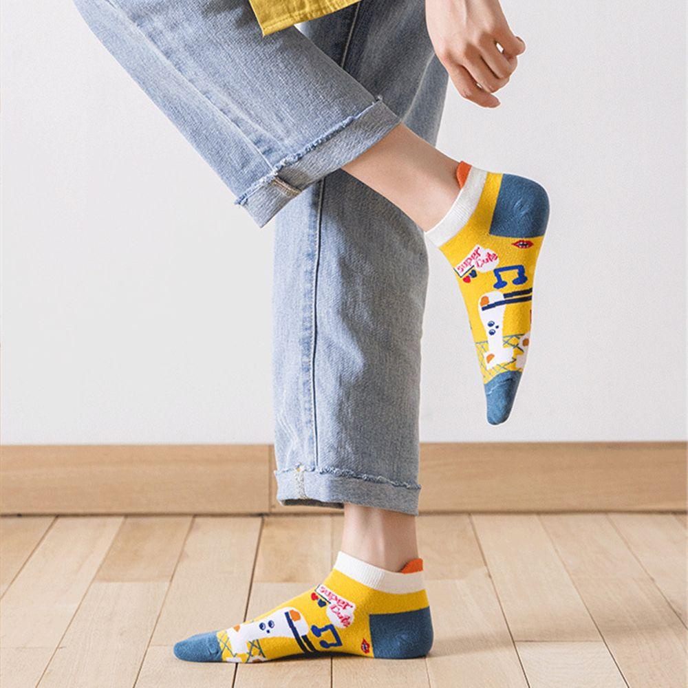 Bộ 5 Đôi Vớ Cotton Ngắn Nhiều Màu Dễ Thương Cho Nữ