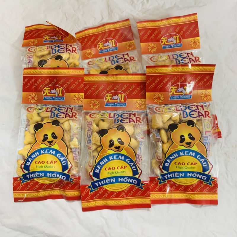 Bánh Kem Gấu Thiên Hồng Gói 100g có nhân kem giữa