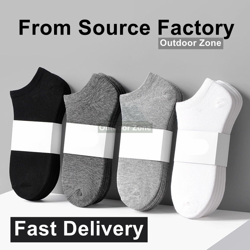 Set 3 Đôi Vớ Ngắn unisex Bằng cotton Trơn Cổ Thấp Tới Mắt Cá Chân