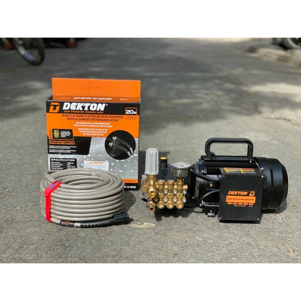 Máy rửa xe cao áp Dekton DK-HPW2300, lõi đồng, dây 20m. Máy rửa xe gia đình