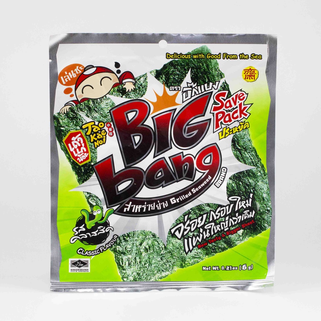 Bánh Snack rong biển giòn cậu chủ (TaoKaeNoi) BIG BANG 6g