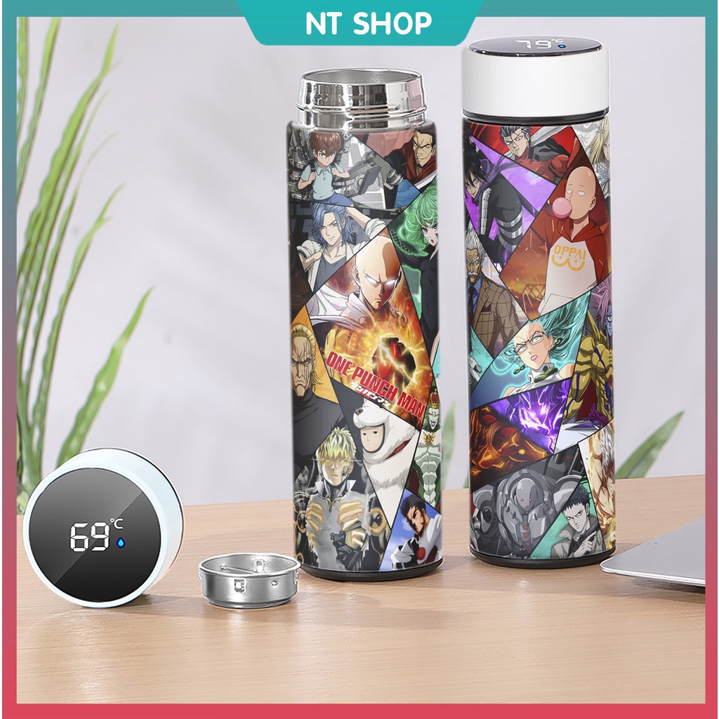 Bình Giữ Nhiệt ONE - PUNCH MAN Lõi INOX (có đèn báo nhiệt độ)