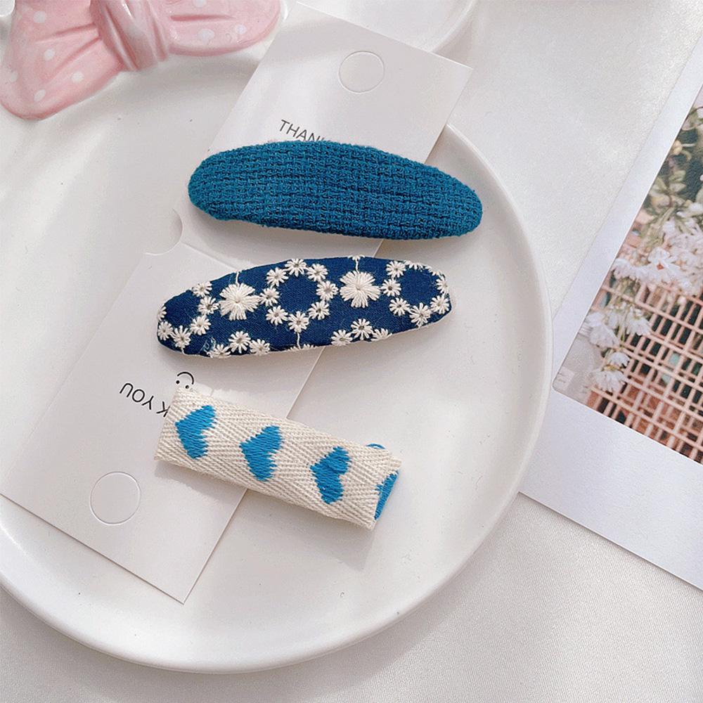 VANES1 Kẹp Tóc Thêu Trái Tim Phong Cách Vintage Mới