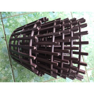 Combo 10 chậu nhựa giả gỗ phi 26 cm