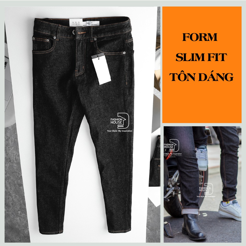 Quần jean nam đen muối tiêu quần bò nam đen muối tiêu quần jean chất bò quần jean nam cao cấp The Fashion House M018 | BigBuy360 - bigbuy360.vn