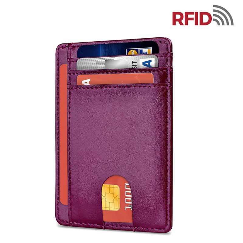 Youyo Ví Da Đựng Thẻ RFID Bỏ Túi Trước Tối Giản Cho Nam Nữ
