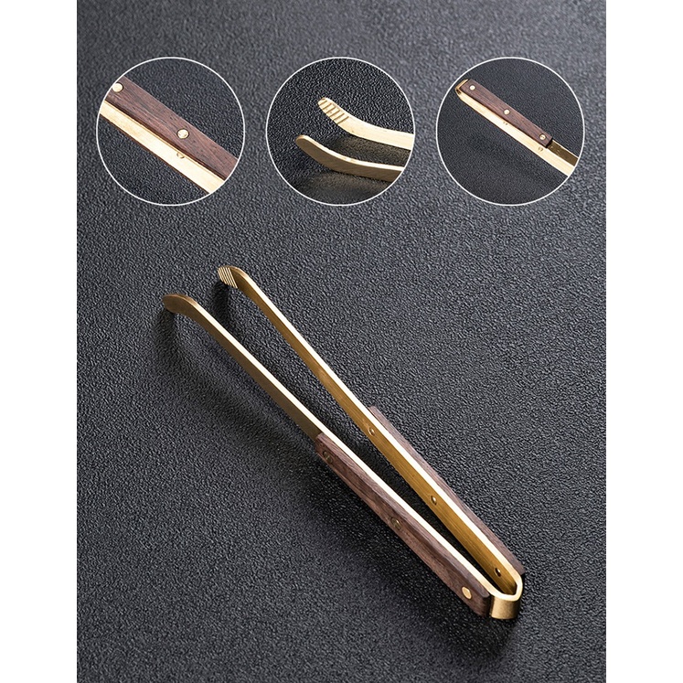 Dụng Cụ, Thìa, Muỗng Xúc Trà Bằng Gỗ Lê Và Đồng AX1754