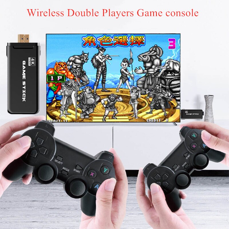 🔥Tặng Tông Đơ🔥Máy Chơi Điện Tử 4 Nút [Game stick 4K] HDMI Không Dây Hơn 3500 Trò Chơi, Máy Chơi Game Cổ Điển ATARI / PS1