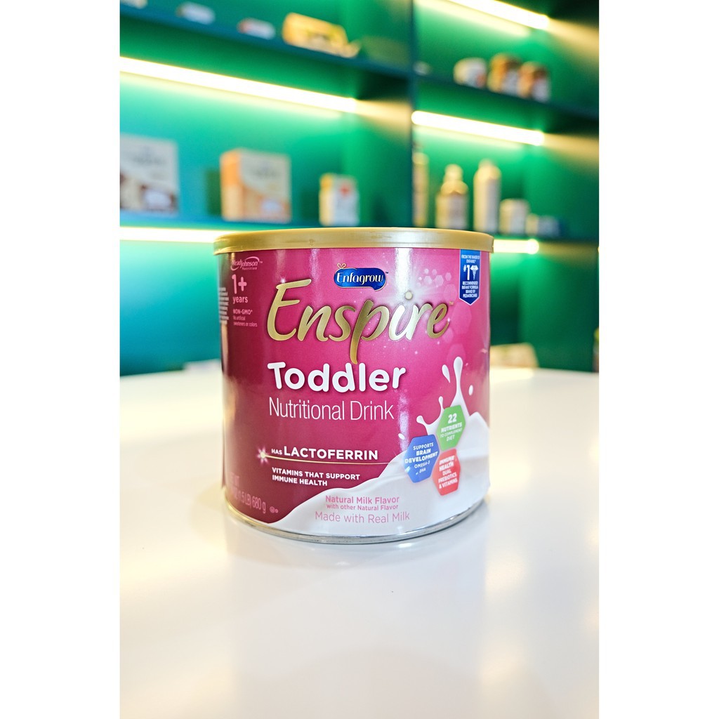 DATE 11/23 Thùng 4 hộp Sữa Bột Enfagrow Enspire Toddler Lactoferin 680g - Mỹ  (Enspire hồng)