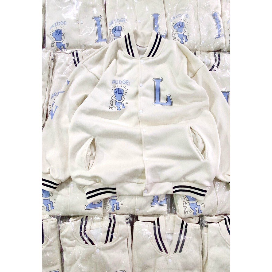 Áo Khoác Bomber - Áo Khoác Nỉ Chữ L Unisex Nam Nữ Hot Trend | BigBuy360 - bigbuy360.vn