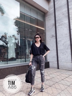 Bigsize Áo thun cổ tim A86