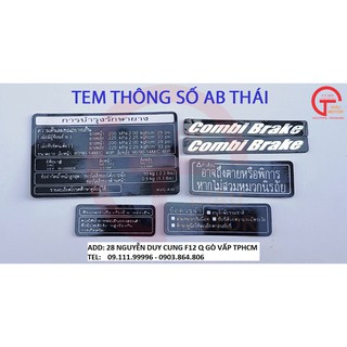 BỘ TEM THÔNG SỐ DÁN XE AIR BLADE 110 THÁI CHỐNG NƯỚC HÀNG TỐT