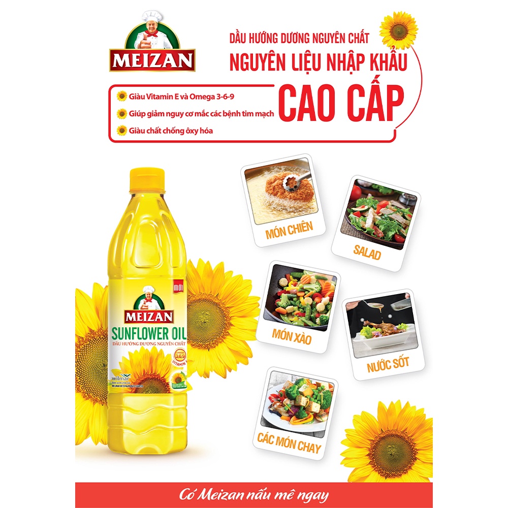 [SenXanh Emart] Dầu hướng dương Meizan 1L date mới nhất