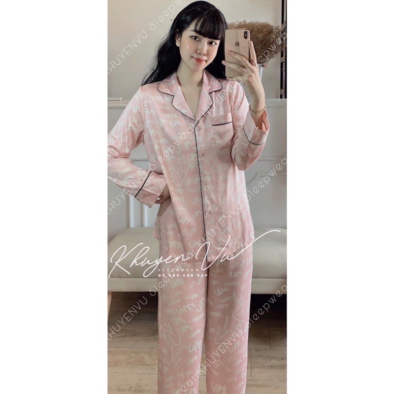 Pijama dài dài sherllar lụa satin cao cấp quảng châu 10