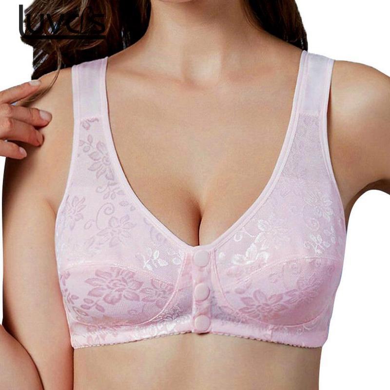 Áo Ngực Dạng Ống Bằng Vải Cotton Thoáng Khí Cài Khóa Trước Plus Size Thoải Mái Cho Nữ