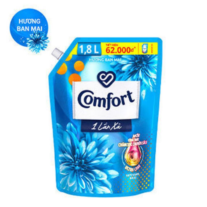 [Hàng Unilever Chính Hãng]Nước Xả Vải Comfort Túi 1,8L Ban Mai, Da Nhạy Cảm, Thiên Nhiên