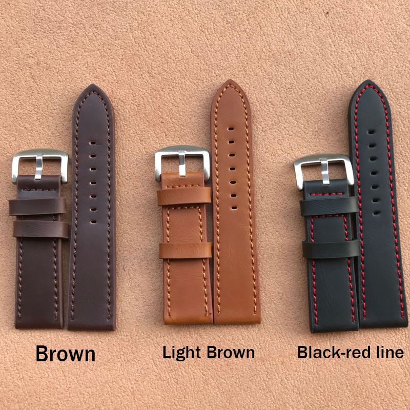 Dây Đeo Đồng Hồ Thể Thao Bằng Da Mềm 18mm 20mm 22mm 24mm Phong Cách Vintage