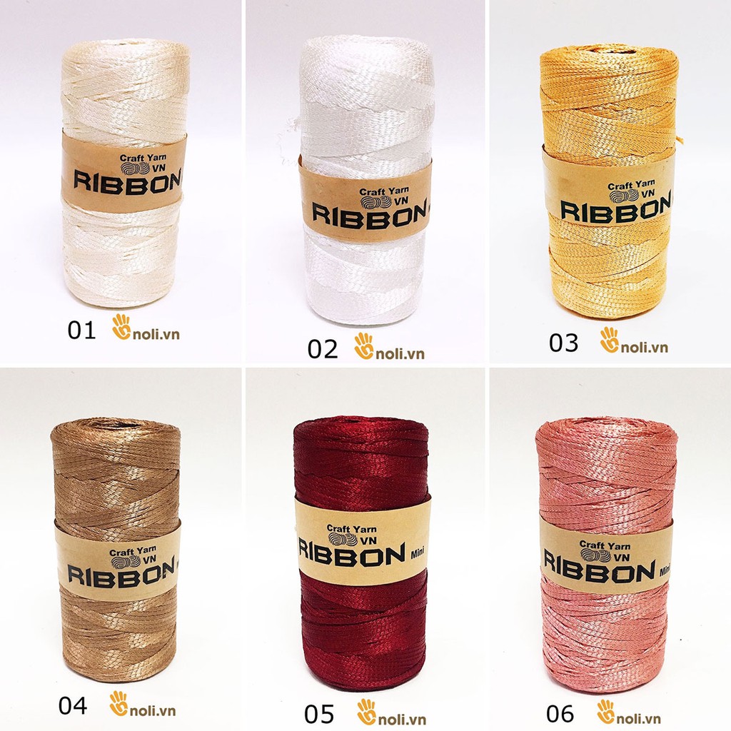 Sợi dệt ribbon chuyên móc mũ túi giày (Đủ bảng màu mã 01 đến 34)