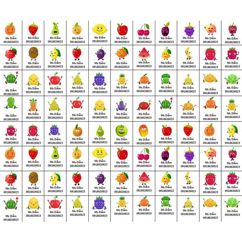 Sticker kèm tên theo yêu cầu 1 bảng 154sticker lm tu 5 bang
