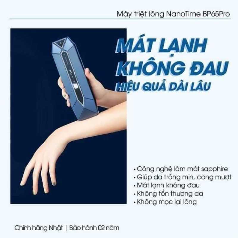Máy triệt lông Naotime Beauty B65Pro, Máy triệt lông lạnh mini vĩnh viễn vô hạn xung, đầu triệt lạnh đá saphire mới nhất