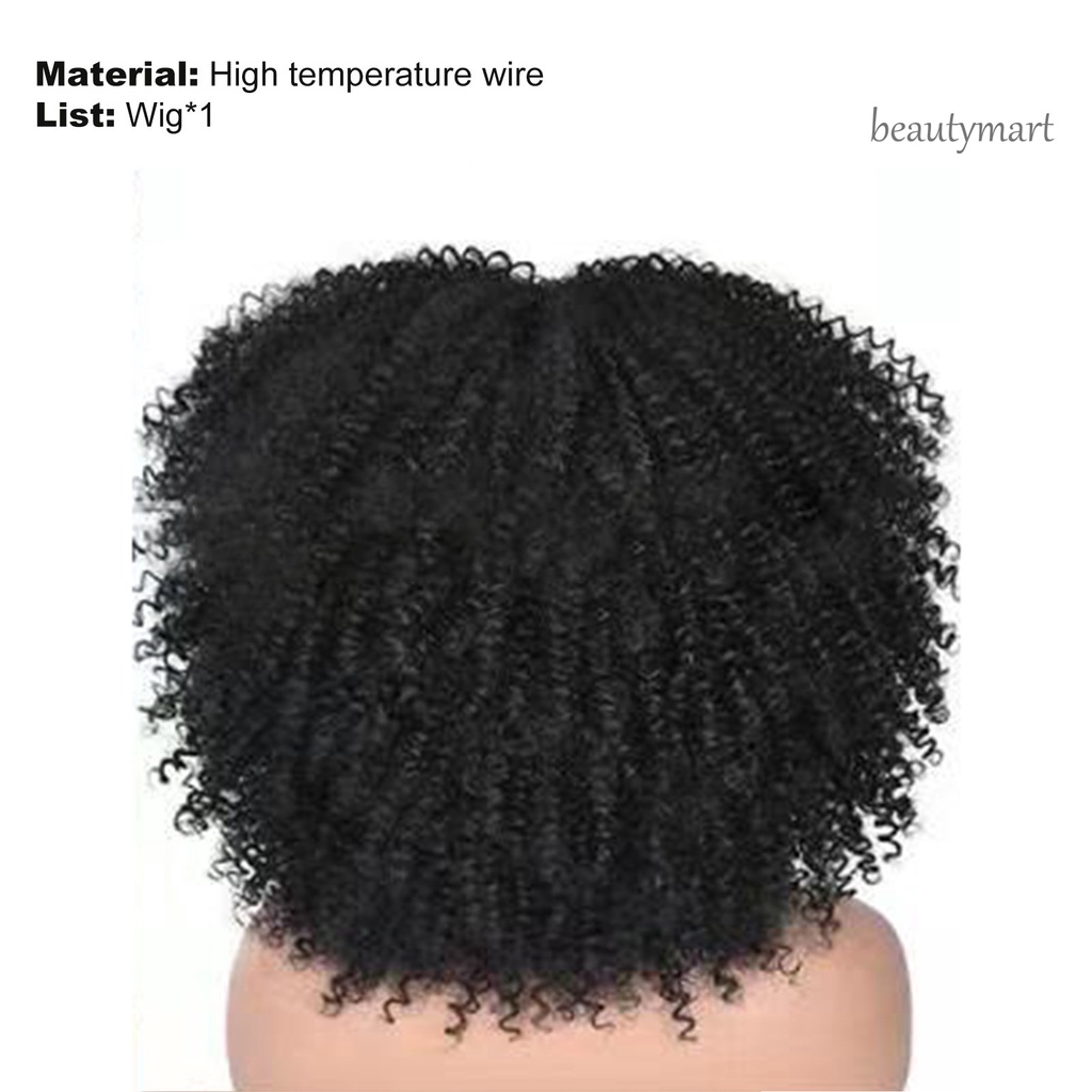 Bộ Tóc Giả Ngắn Xoăn Màu Đen Cho Nữ